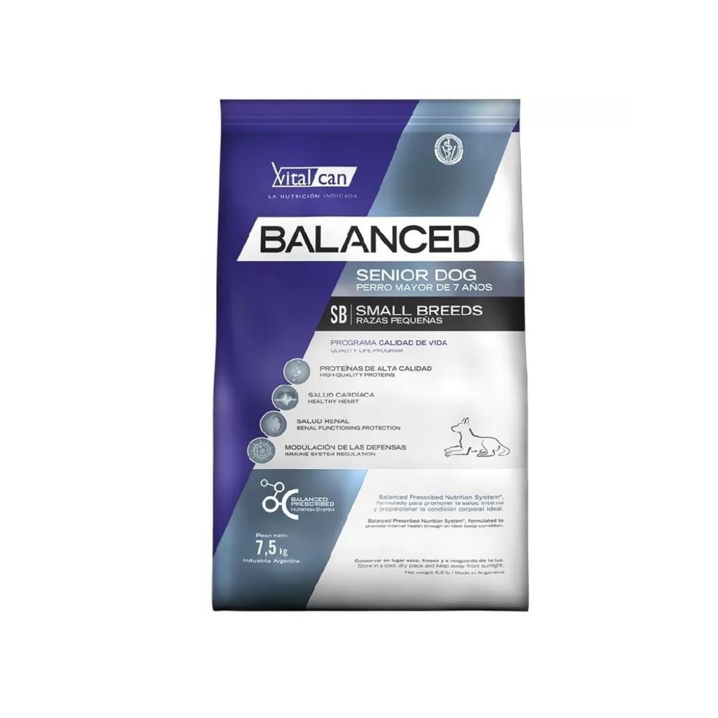 Vital Balanced Dog Senior Small x 7,5kg