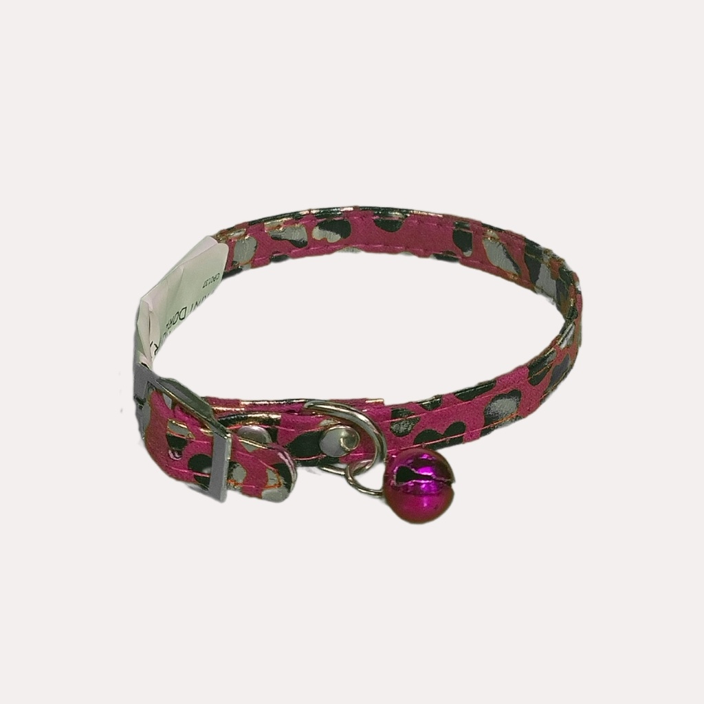 Collar para gato animal print dorado