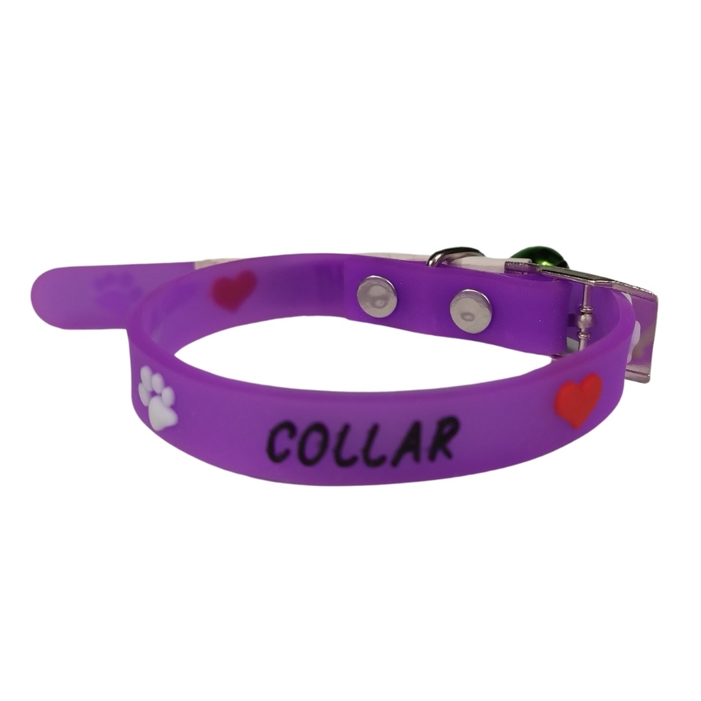 Collar para gato de silicona con cascabel