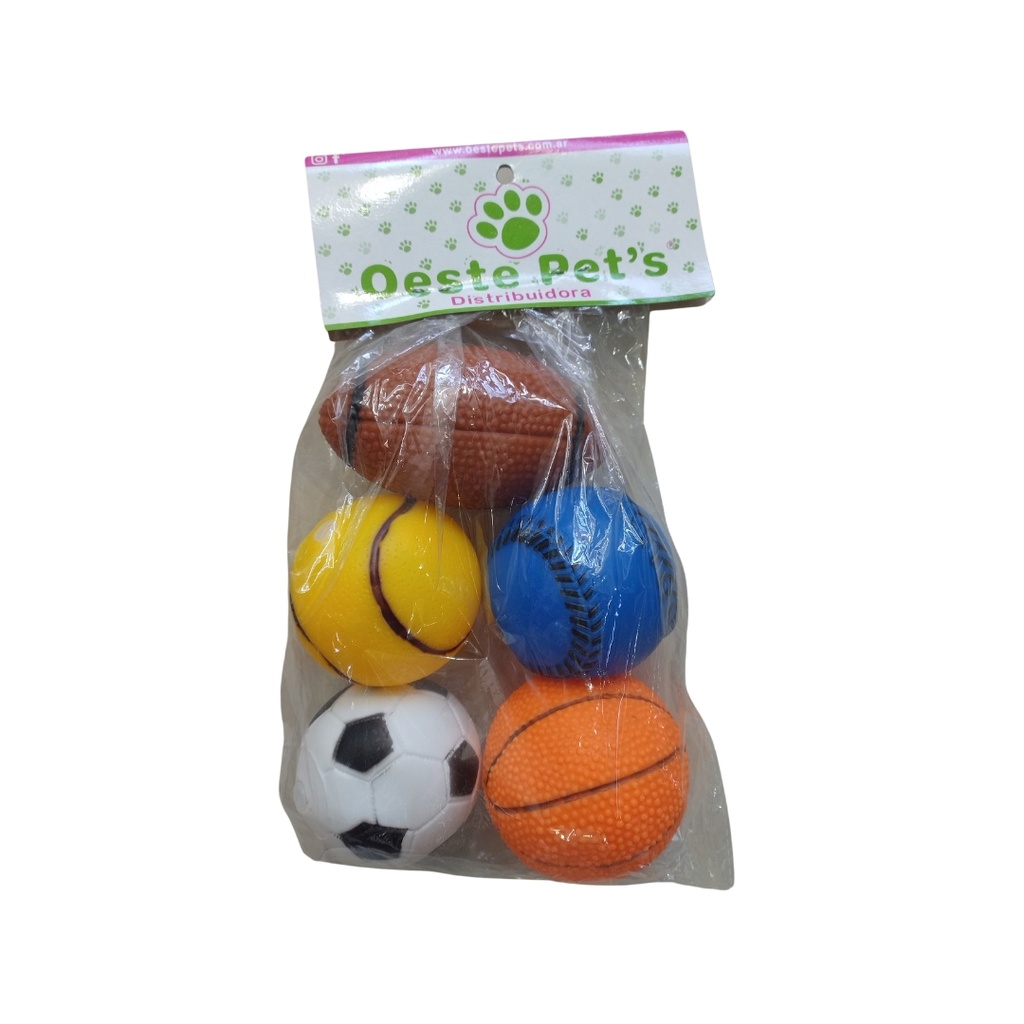 Pelotas de vinilo surtida x 5 unidades