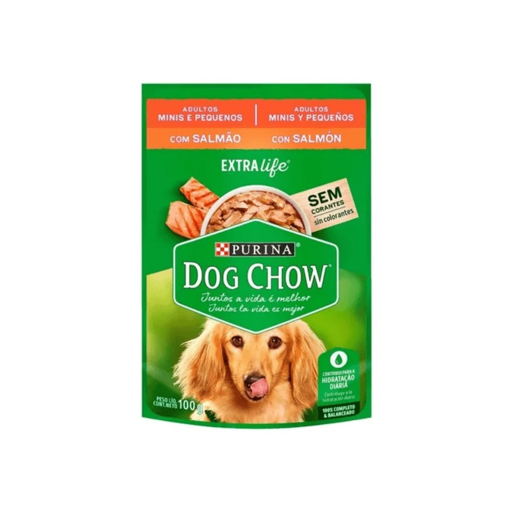 Pouch Dog Chow Adulto Minis y Peq C/Salmón x 100gr