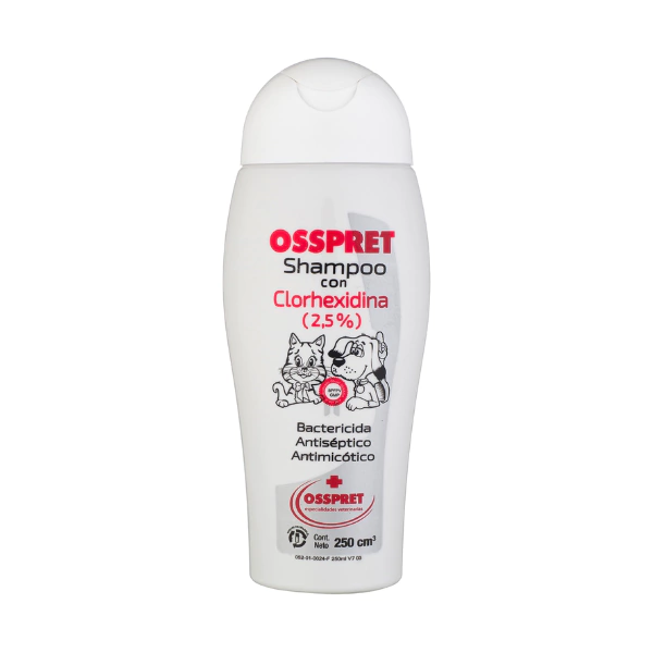 Shampoo Osspret con Clorhexidina 2,5% x 250ml                 