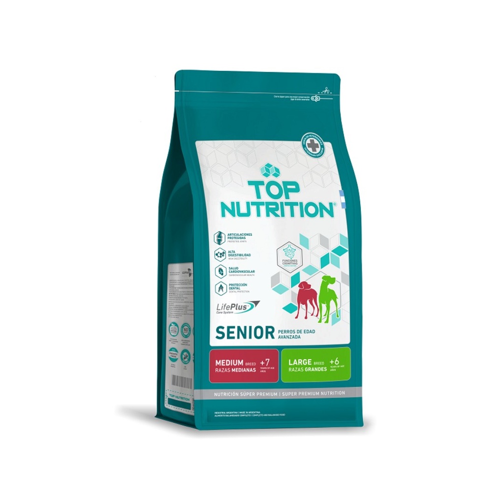 Top Nutrition Dog Adult Senior Med y Large x 15kg