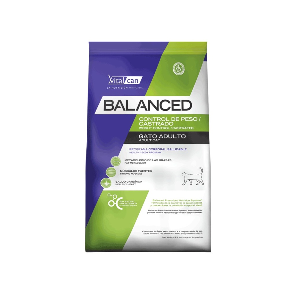 Vital Balanced Cat Control de Peso/Castrados x 2kg