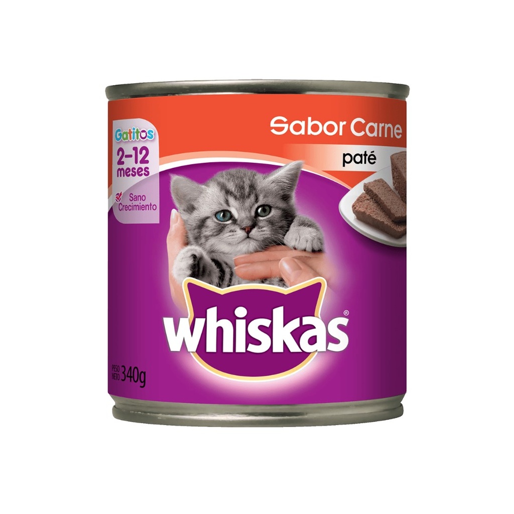 Lata Whiskas Carne Kitten x 340gr