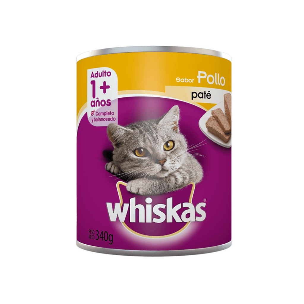 Lata Whiskas Pollo Adulto x 340gr