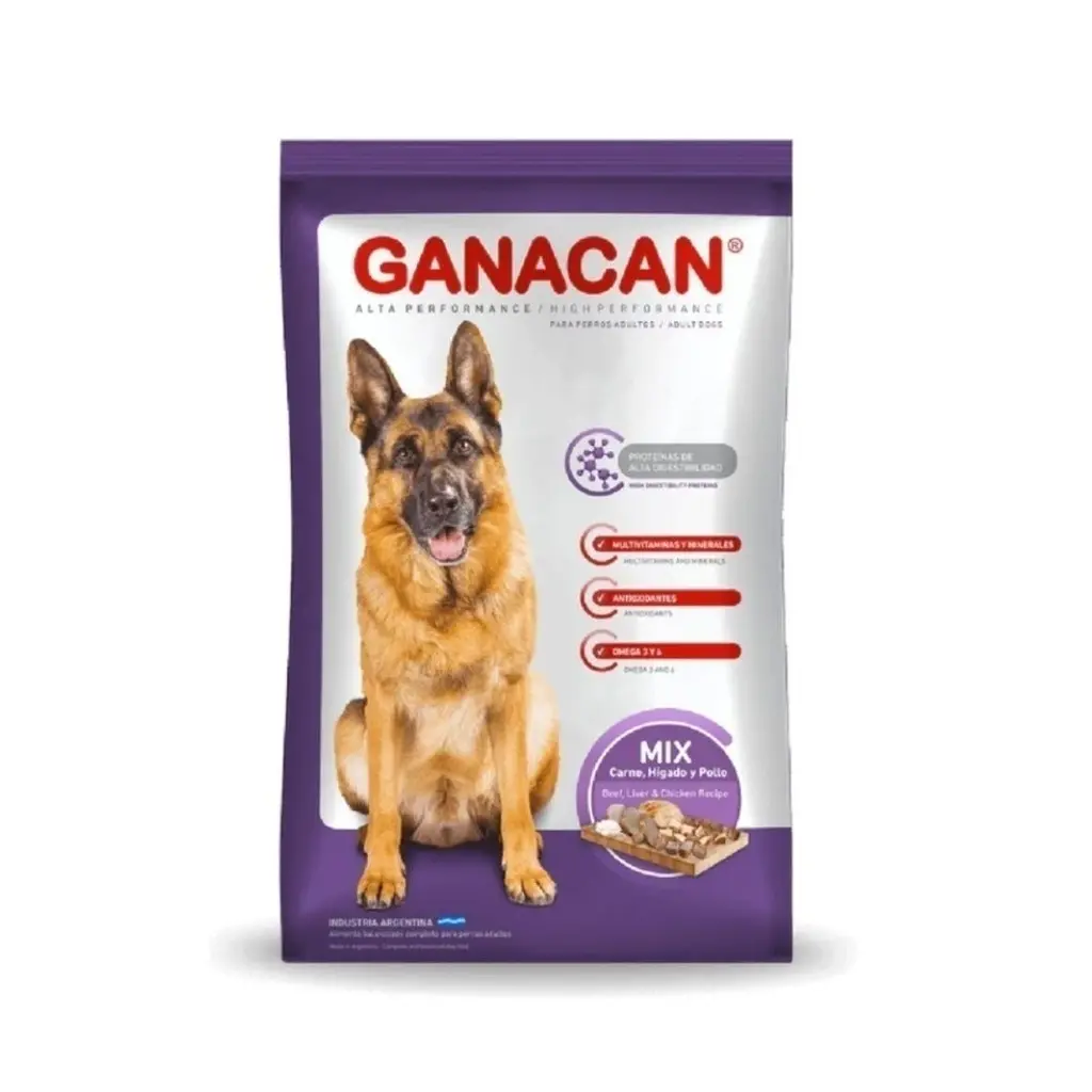 Ganacan Adultos Mix Carne, Higado y Pollo x 15 kg