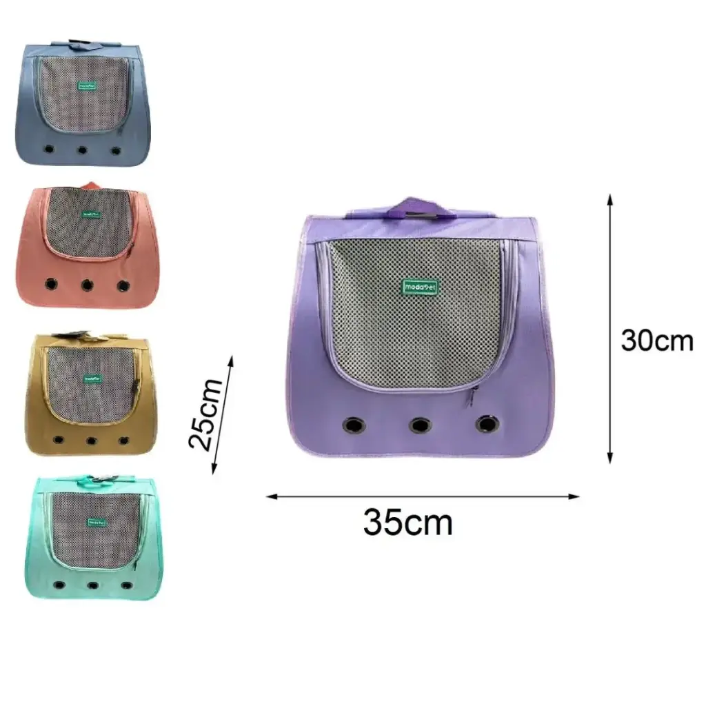 Mochila transportadora con cierre y bolsillo