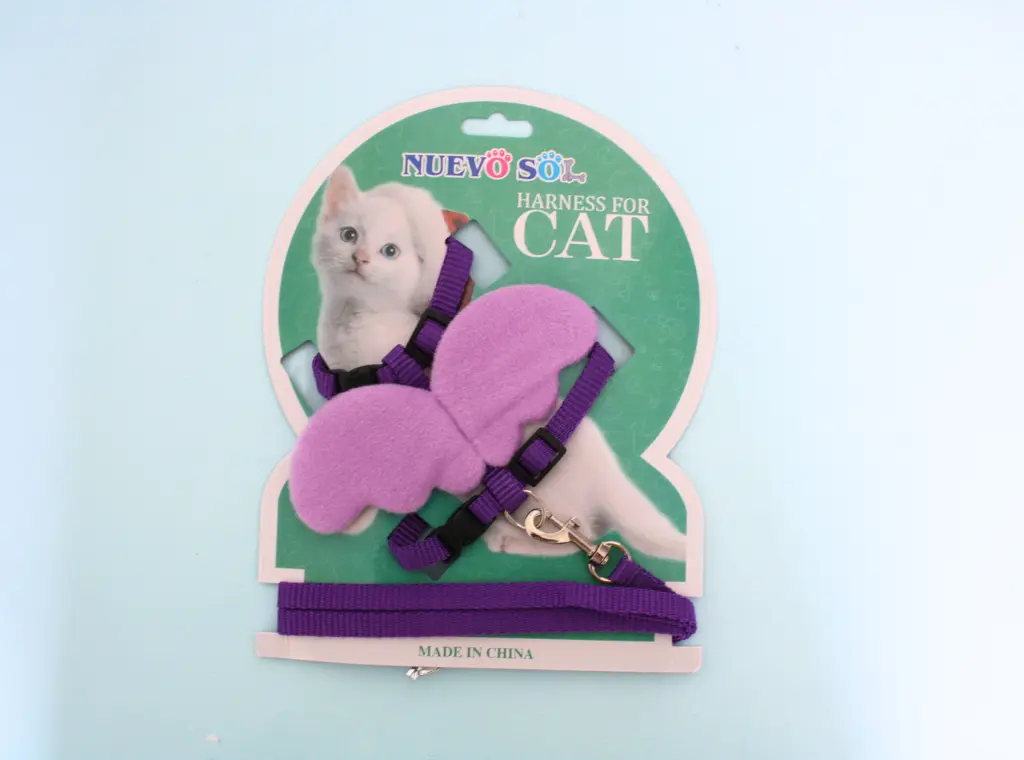 Conjunto arnés y correa para gato con alas