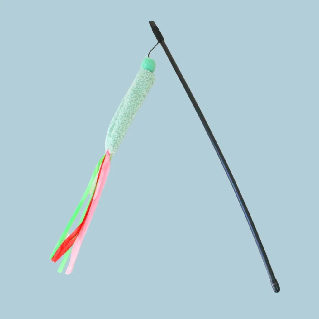 Cañita para gato plástica con tira esponjosa