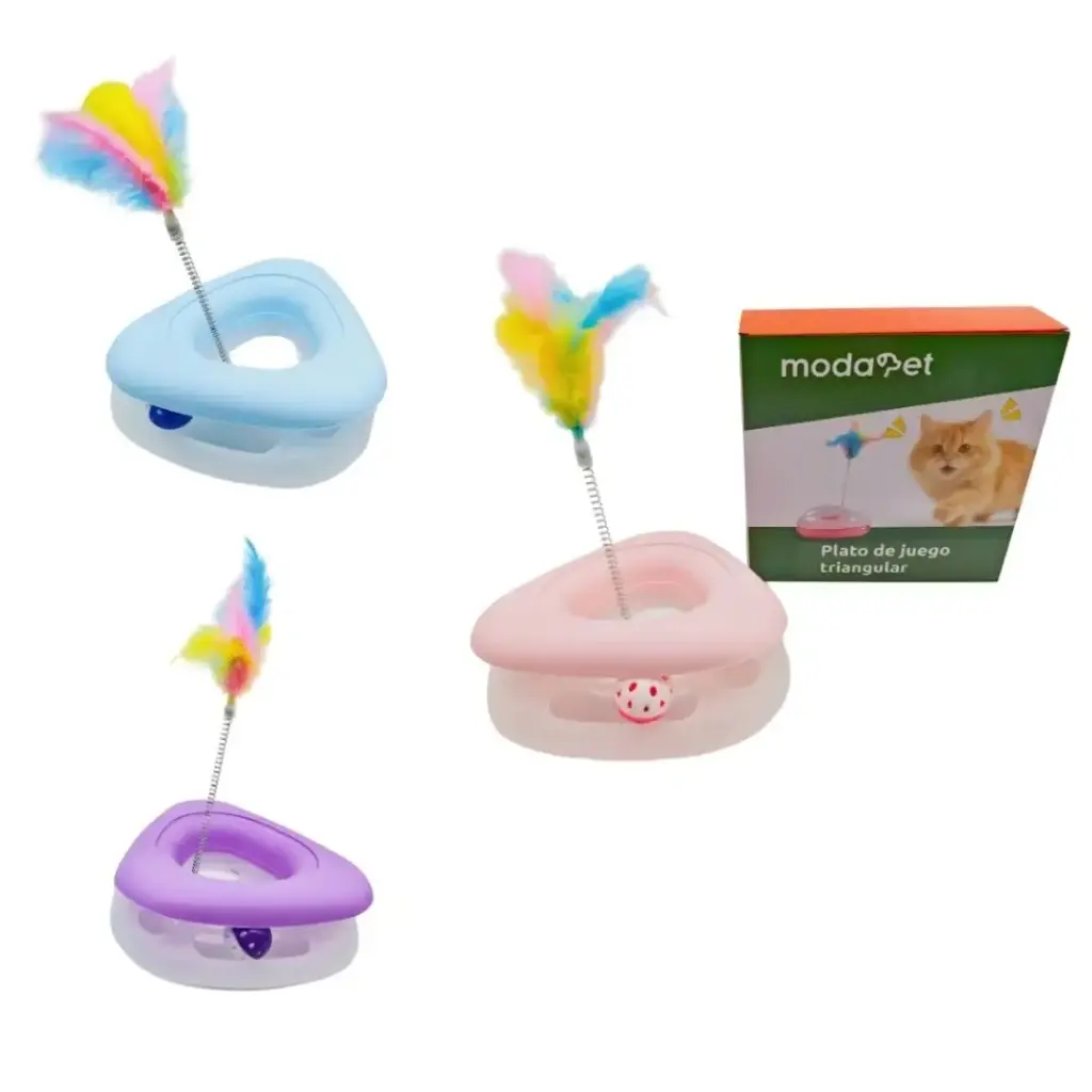 Juguete gato pelota y pluma 24x36cm