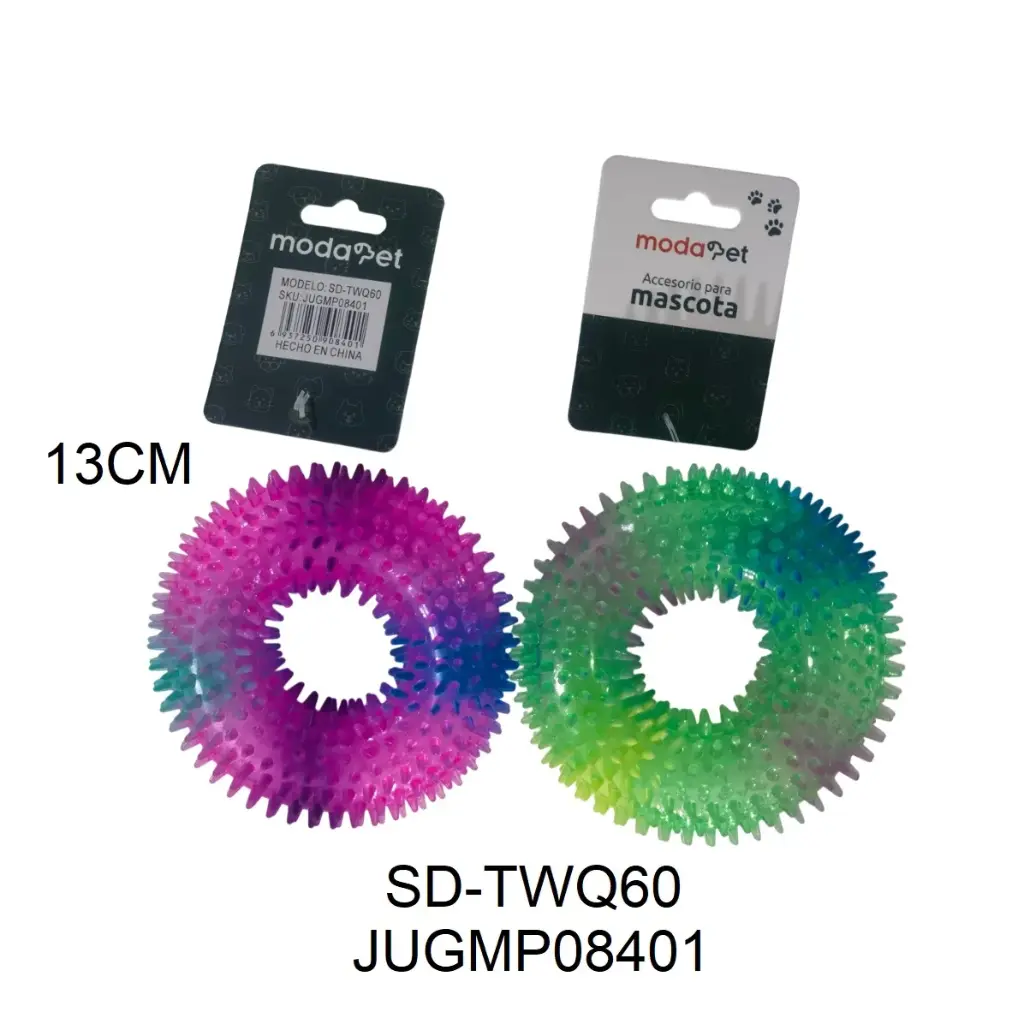 Juguete mordillo circulo con pinches transparente