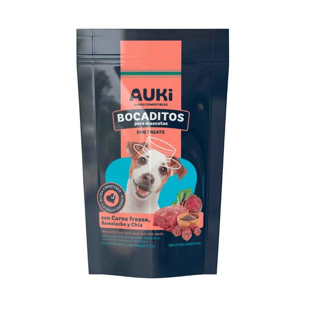 Auki bocaditos Carne Remolacha y Chia x 500gr  