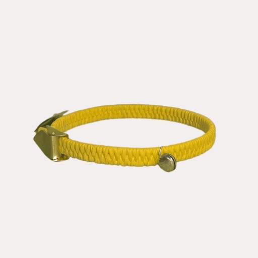 [OP156] Collar para gato elastizado liso con cascabel