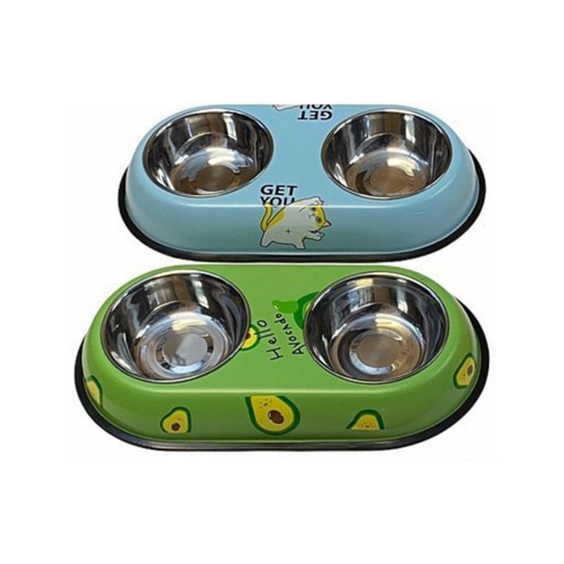 [8686000081915] Comedero acero doble con dibujos N-2