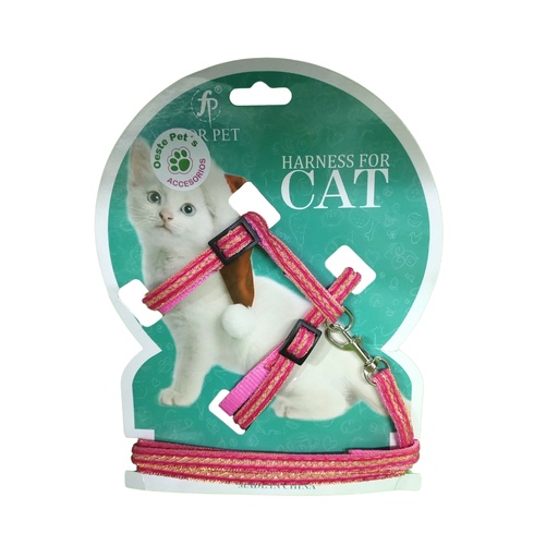 [8206720008674] Conjunto arnés y correa gamuzado para gato