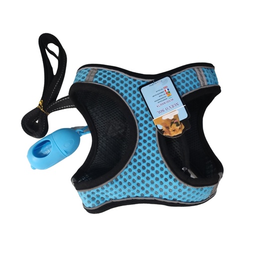 [8688201105155XL] Conjunto arnés y correa aireado con huesito XL