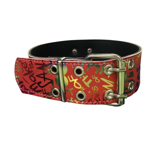 [C-005A] Collar cuero perro mediano Bulldog Fr liso 50cm (LUR)