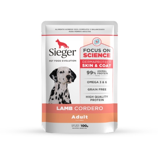 [25-04-06-03] Pouch Sieger Derma WET Cordero x 100gr