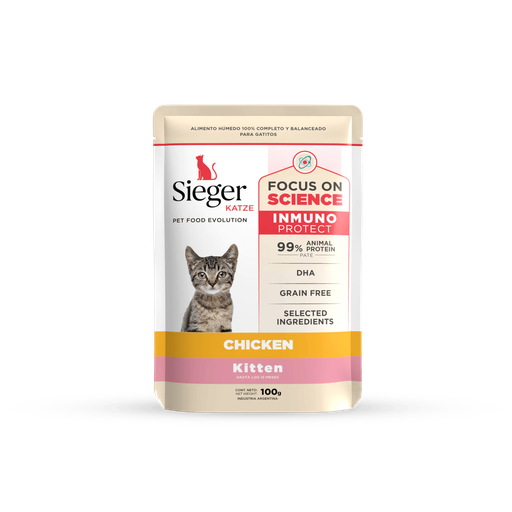 [25-04-07-03] Pouch Sieger Katze Kitten WET Pollo x 100 gr