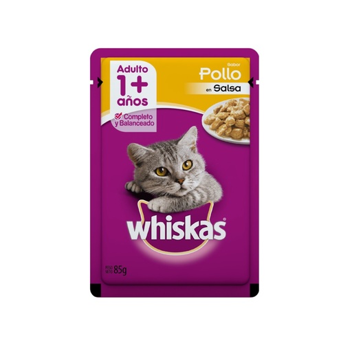 [CWPAK12] Pouch Whiskas Adulto Pollo Salsa x 85gr