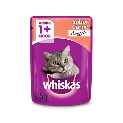 Pouch Whiskas Adulto Carne Souffle x 85gr