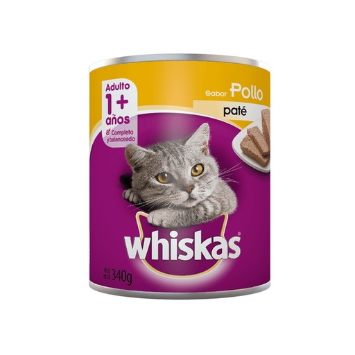 Lata Whiskas Pollo Adulto x 340gr
