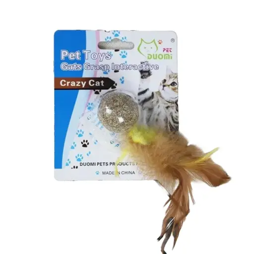[8688210418208] Catnip ball con pluma