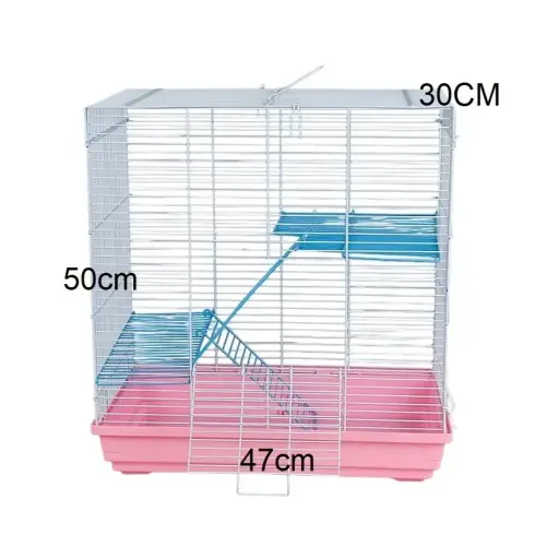 [6937241017228] Jaula doble piso para roedores 47x30x50cm