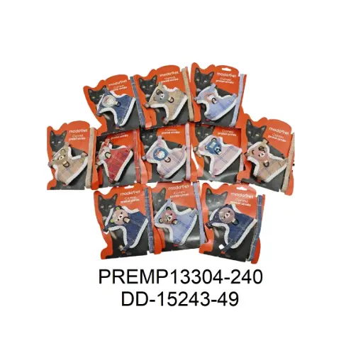 [6937250313304] Conjunto arnés y correa para gato jean con osito 1cm