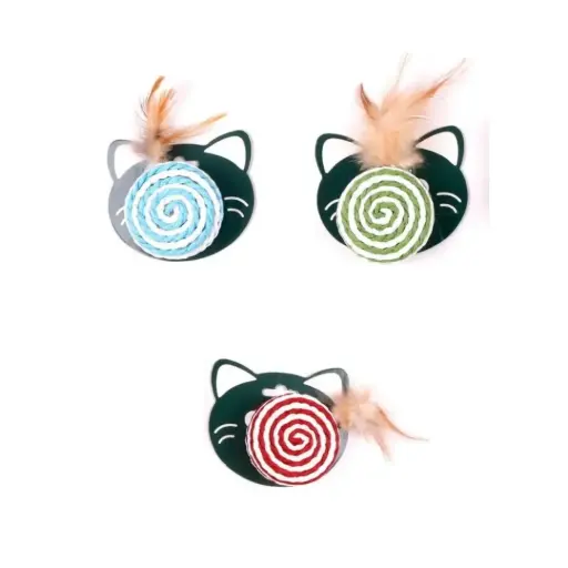 [6968222120828] Juguete gato sonajero con pluma