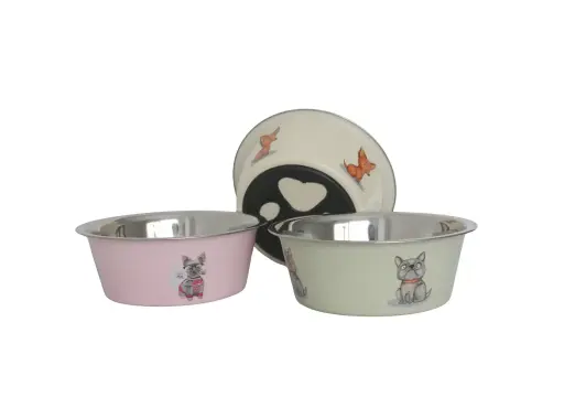 [8686000082011] Comedero de acero con huella 17cm