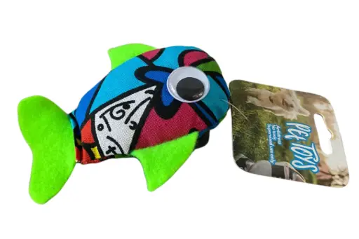 [EJGP045G2] Juguete pez de tela con cascabel