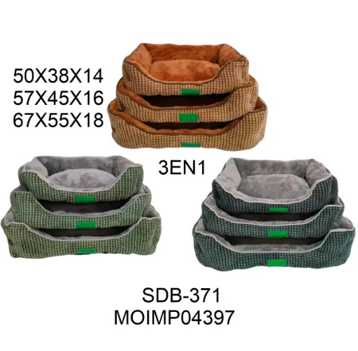[6937251204397-2] Moisés cuadrillé interior de peluche 57x45x16cm Talle 2 