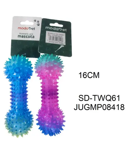 [6937250908418] Juguete mordillo pesa con pinches transparente