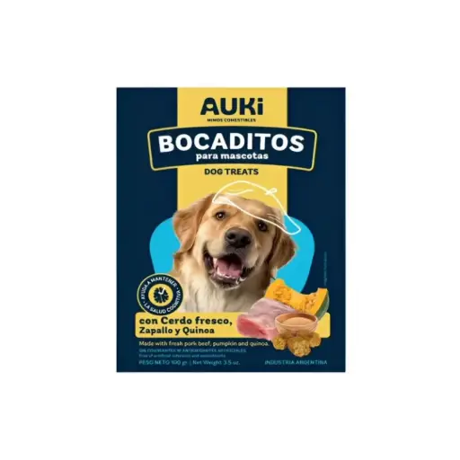 [0224-000030-0] Auki bocaditos Cerdo Zapallo y Quinoa x 100gr