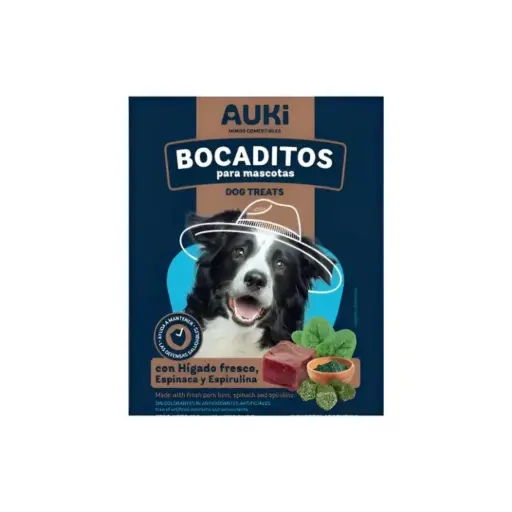 [0224-000020-0] Auki bocaditos Hígado Espinaca y Espirulana x 100gr